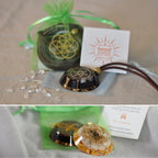 Triskelion Orgonite Pendant with Elite Shungite – Sacred Geometry Necklace with 24k Gold Leaf