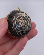 Eternal Lotus Orgonite Pendant with Elite Shungite – Sacred Geometry Necklace with 24k Gold Leaf